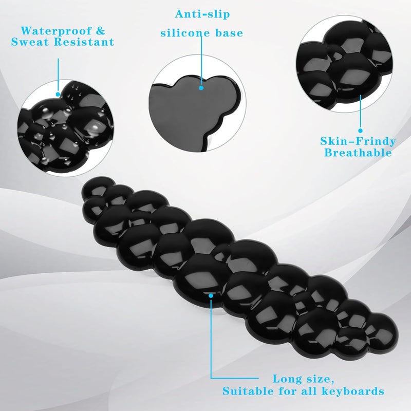 KEPUTAIER Gel Cloud Keyboard Wrist Rest, Cute Wrist Support and Arm Support Keyboard Rest for Keyboard Typing Pain Relief，Suitable for Office/Computer/Laptop/Gaming（Keyboard Wrist Rest Black ） - Image 3